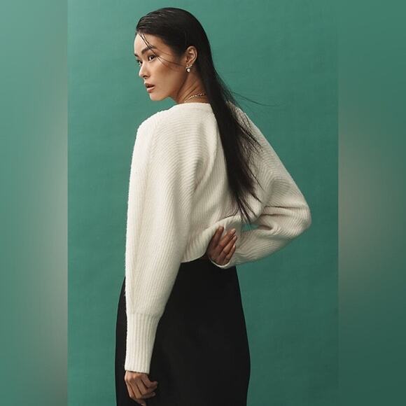 Anthropologie Rhea Bow-Front Crop Cardigan - Picture 6 of 6